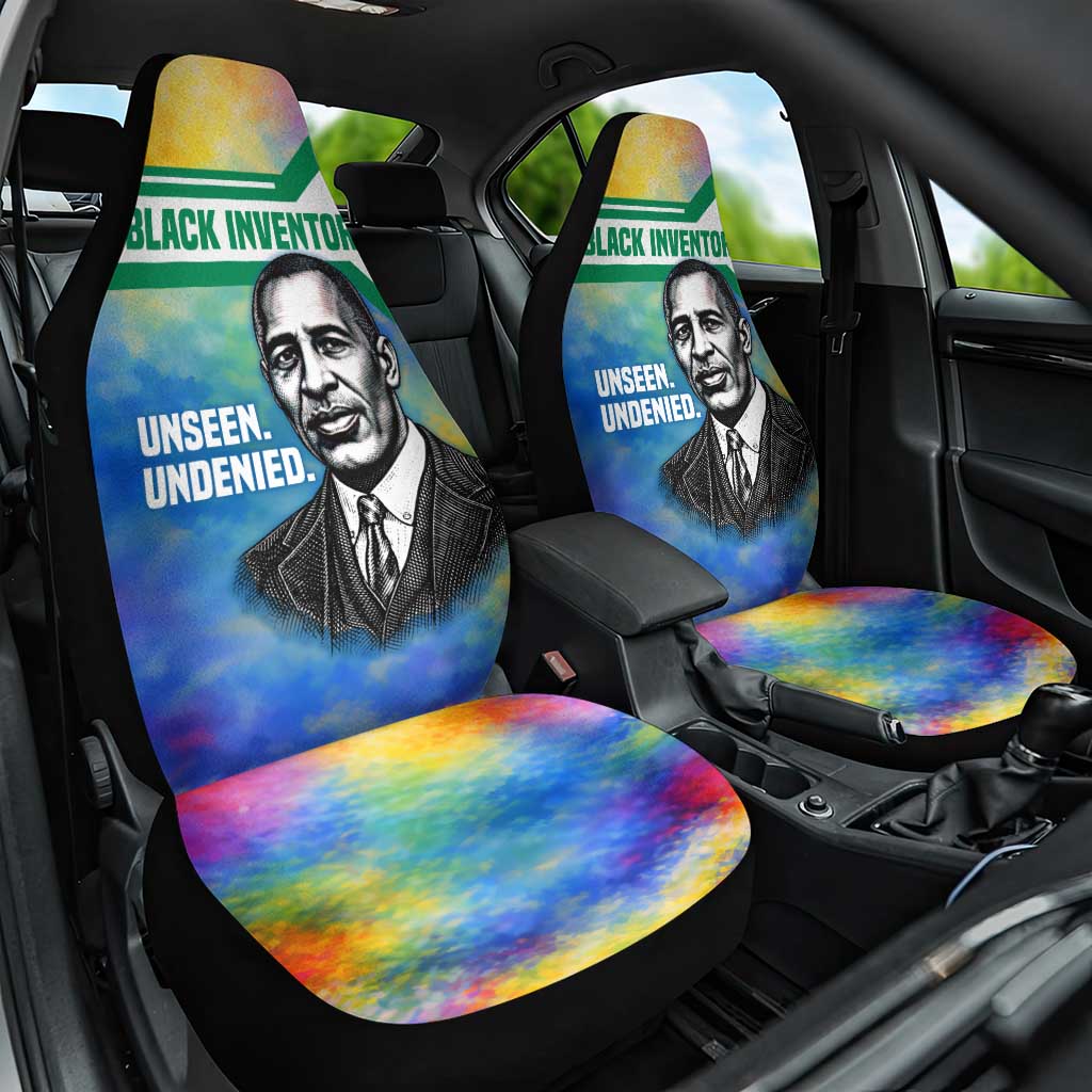 Garrett Morgan Car Seat Cover with Real Impact Quote, Black Inventor Portrait and Vibrant Watercolor - Wonder Print Shop