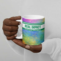 Garrett Morgan Ceramic Mug with Real Impact Quote, Black Inventor Portrait and Vibrant Watercolor - Wonder Print Shop