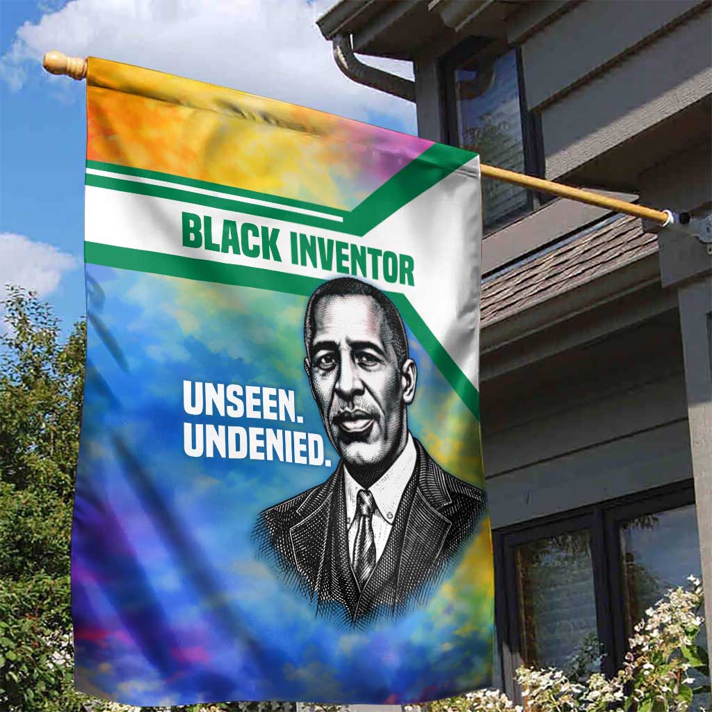 Garrett Morgan Garden Flag with Real Impact Quote, Black Inventor Portrait and Vibrant Watercolor - Wonder Print Shop