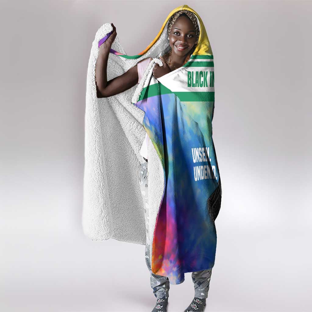 Garrett Morgan Hooded Blanket with Real Impact Quote, Black Inventor Portrait and Vibrant Watercolor - Wonder Print Shop