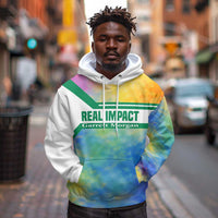 Garrett Morgan Hoodie with Real Impact Quote, Black Inventor Portrait and Vibrant Watercolor - Wonder Print Shop