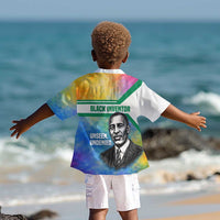 Garrett Morgan Kid Hawaiian Shirt with Real Impact Quote, Black Inventor Portrait and Vibrant Watercolor - Wonder Print Shop