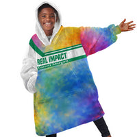 Garrett Morgan Kid Wearable Blanket Hoodie with Real Impact Quote, Black Inventor Portrait and Vibrant Watercolor - Wonder Print Shop