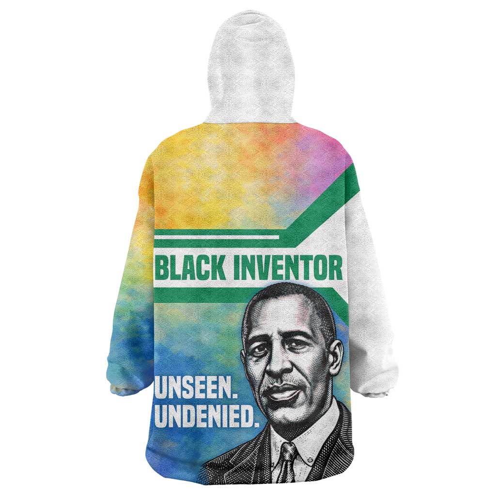 Garrett Morgan Kid Wearable Blanket Hoodie with Real Impact Quote, Black Inventor Portrait and Vibrant Watercolor - Wonder Print Shop