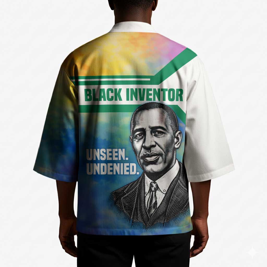 Garrett Morgan Kimono with Real Impact Quote, Black Inventor Portrait and Vibrant Watercolor - Wonder Print Shop