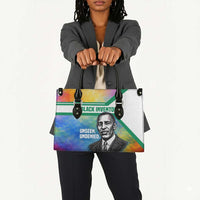 Garrett Morgan Leather Bag with Real Impact Quote, Black Inventor Portrait and Vibrant Watercolor - Wonder Print Shop