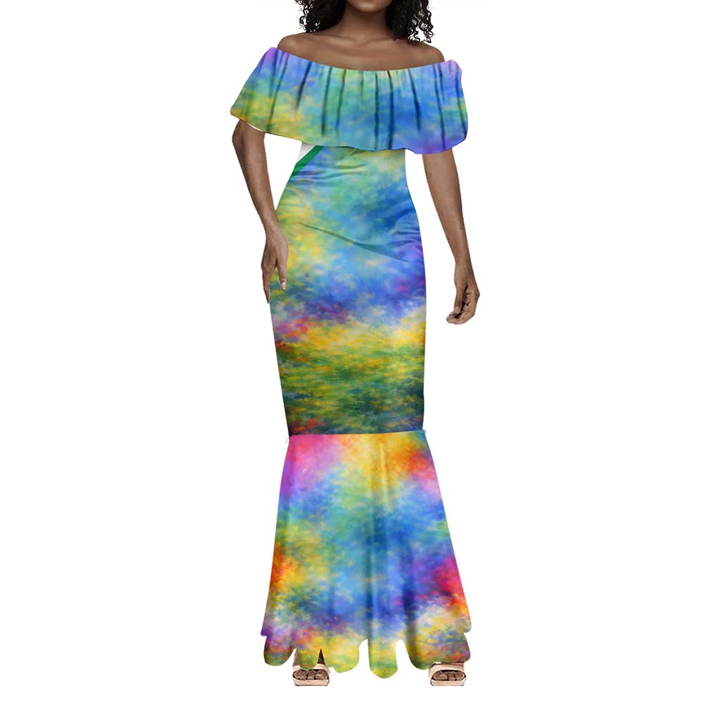 Garrett Morgan Mermaid Dress with Real Impact Quote, Black Inventor Portrait and Vibrant Watercolor - Wonder Print Shop