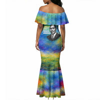 Garrett Morgan Mermaid Dress with Real Impact Quote, Black Inventor Portrait and Vibrant Watercolor - Wonder Print Shop