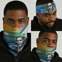 Garrett Morgan Neck Gaiter with Real Impact Quote, Black Inventor Portrait and Vibrant Watercolor - Wonder Print Shop