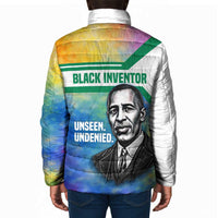 Garrett Morgan Padded Jacket with Real Impact Quote, Black Inventor Portrait and Vibrant Watercolor - Wonder Print Shop