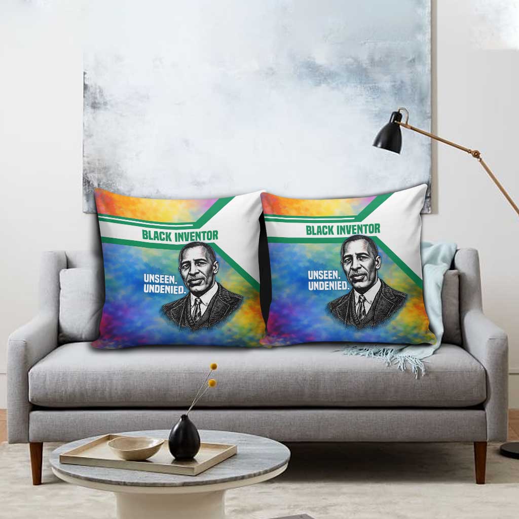 Garrett Morgan Pillow Cover with Real Impact Quote, Black Inventor Portrait and Vibrant Watercolor - Wonder Print Shop