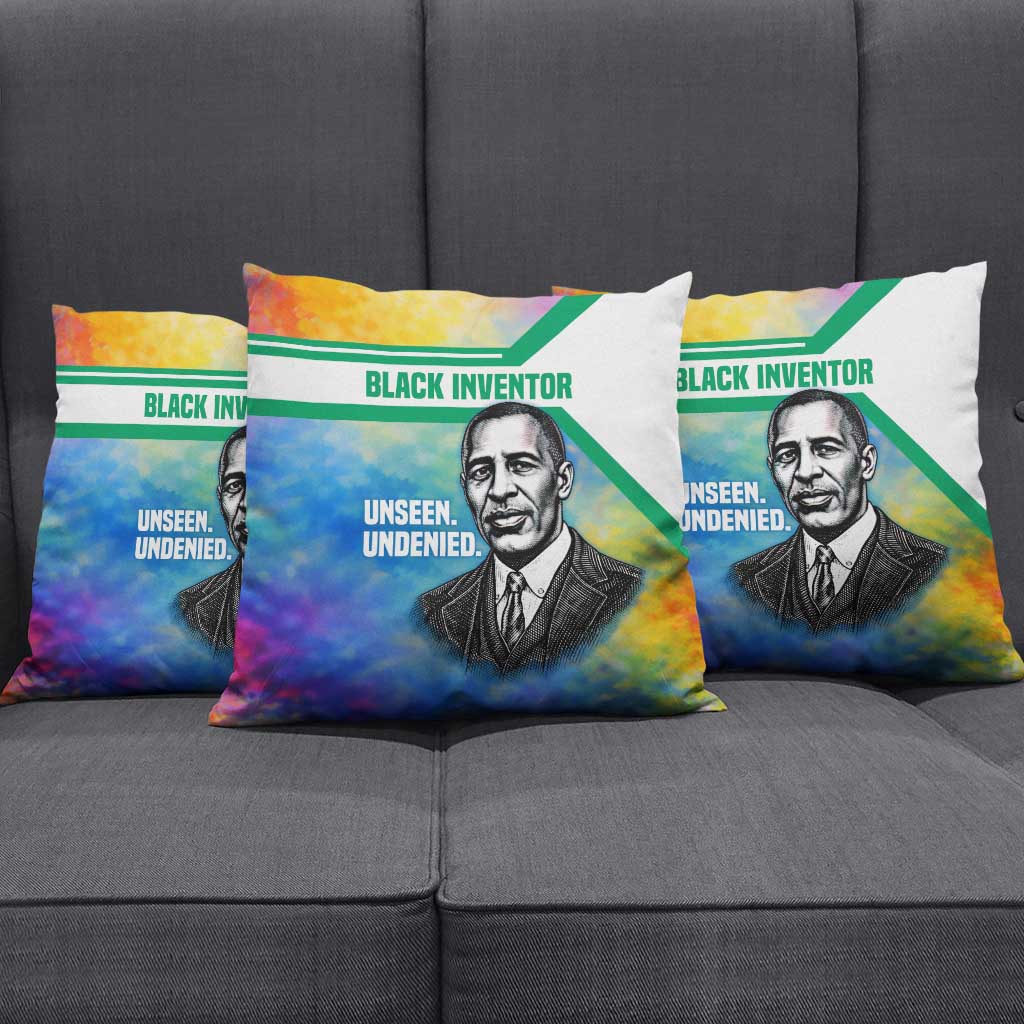 Garrett Morgan Pillow Cover with Real Impact Quote, Black Inventor Portrait and Vibrant Watercolor - Wonder Print Shop