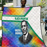 Garrett Morgan Quilt with Real Impact Quote, Black Inventor Portrait and Vibrant Watercolor - Wonder Print Shop