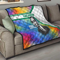 Garrett Morgan Quilt with Real Impact Quote, Black Inventor Portrait and Vibrant Watercolor - Wonder Print Shop