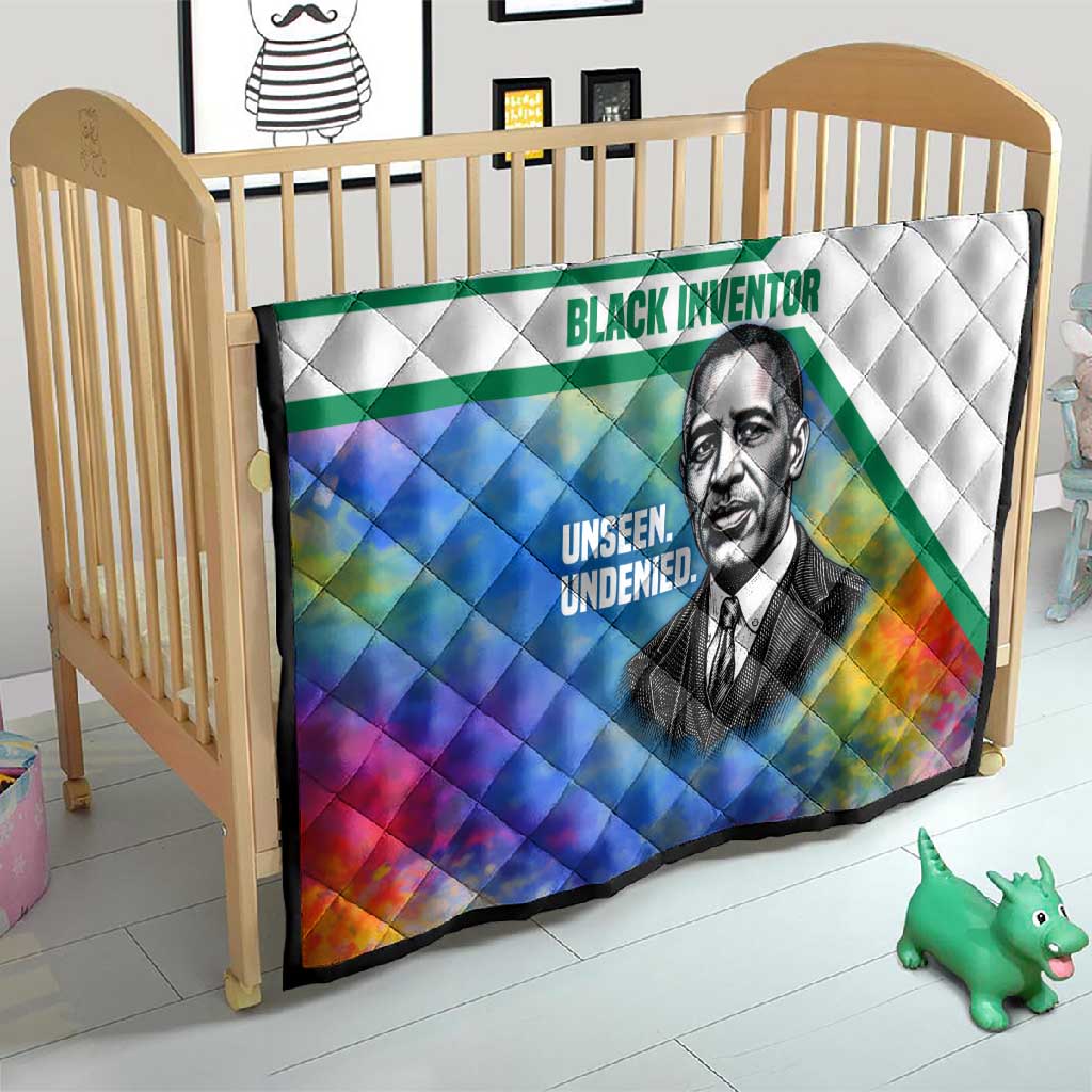Garrett Morgan Quilt with Real Impact Quote, Black Inventor Portrait and Vibrant Watercolor - Wonder Print Shop