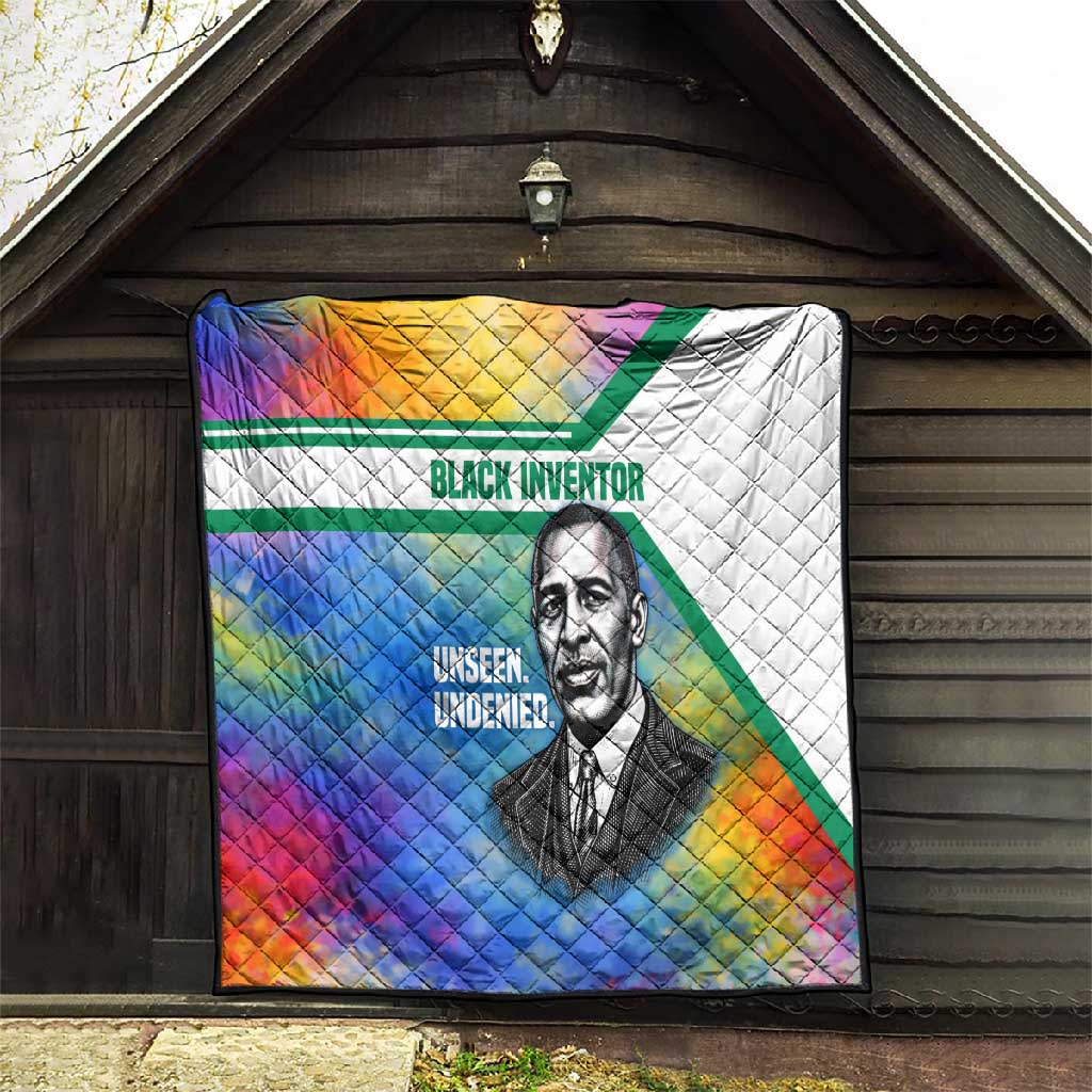 Garrett Morgan Quilt with Real Impact Quote, Black Inventor Portrait and Vibrant Watercolor - Wonder Print Shop