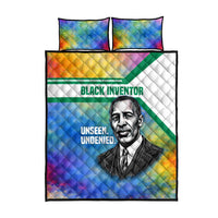 Garrett Morgan Quilt Bed Set with Real Impact Quote, Black Inventor Portrait and Vibrant Watercolor - Wonder Print Shop