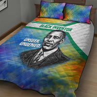 Garrett Morgan Quilt Bed Set with Real Impact Quote, Black Inventor Portrait and Vibrant Watercolor - Wonder Print Shop