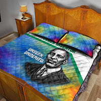 Garrett Morgan Quilt Bed Set with Real Impact Quote, Black Inventor Portrait and Vibrant Watercolor - Wonder Print Shop