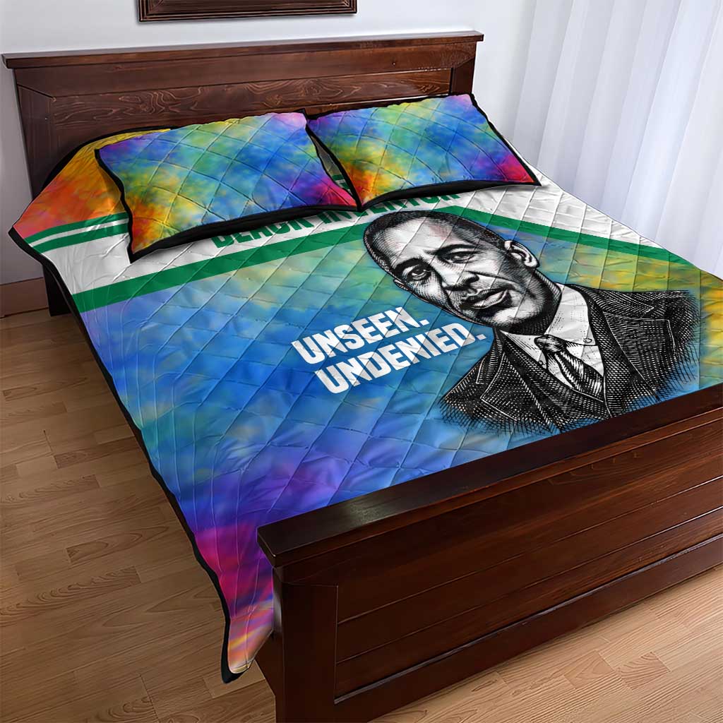 Garrett Morgan Quilt Bed Set with Real Impact Quote, Black Inventor Portrait and Vibrant Watercolor - Wonder Print Shop