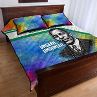 Garrett Morgan Quilt Bed Set with Real Impact Quote, Black Inventor Portrait and Vibrant Watercolor - Wonder Print Shop