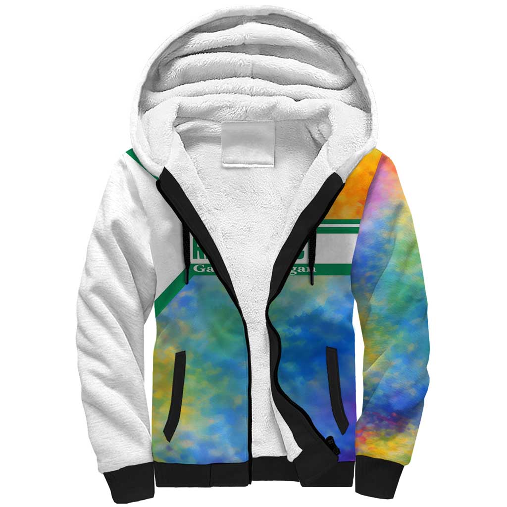 Garrett Morgan Sherpa Hoodie with Real Impact Quote, Black Inventor Portrait and Vibrant Watercolor - Wonder Print Shop