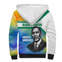 Garrett Morgan Sherpa Hoodie with Real Impact Quote, Black Inventor Portrait and Vibrant Watercolor - Wonder Print Shop