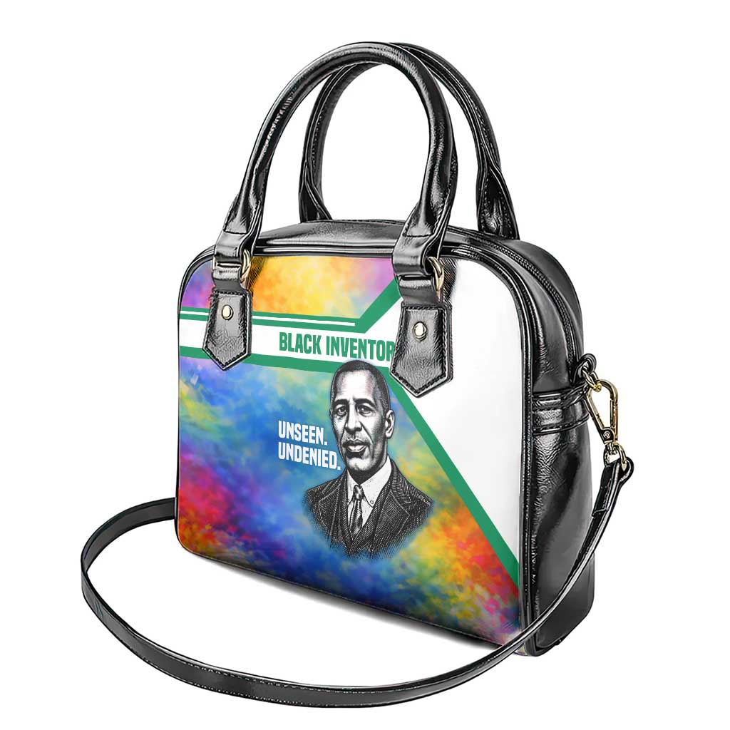 Garrett Morgan Shoulder Handbag with Real Impact Quote, Black Inventor Portrait and Vibrant Watercolor - Wonder Print Shop