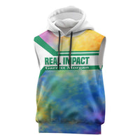 Garrett Morgan Sleeveless Hoodie with Real Impact Quote, Black Inventor Portrait and Vibrant Watercolor - Wonder Print Shop