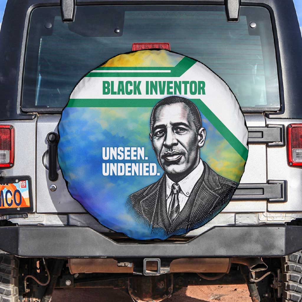 Garrett Morgan Spare Tire Cover with Real Impact Quote, Black Inventor Portrait and Vibrant Watercolor - Wonder Print Shop