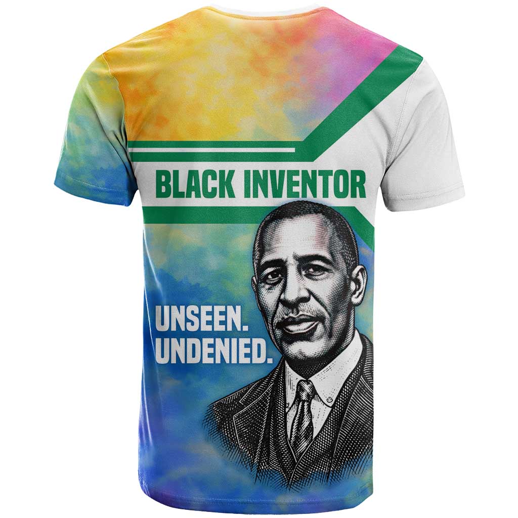 Garrett Morgan T shirt with Real Impact Quote, Black Inventor Portrait and Vibrant Watercolor - Wonder Print Shop