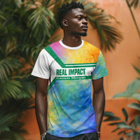 Garrett Morgan T shirt with Real Impact Quote, Black Inventor Portrait and Vibrant Watercolor - Wonder Print Shop