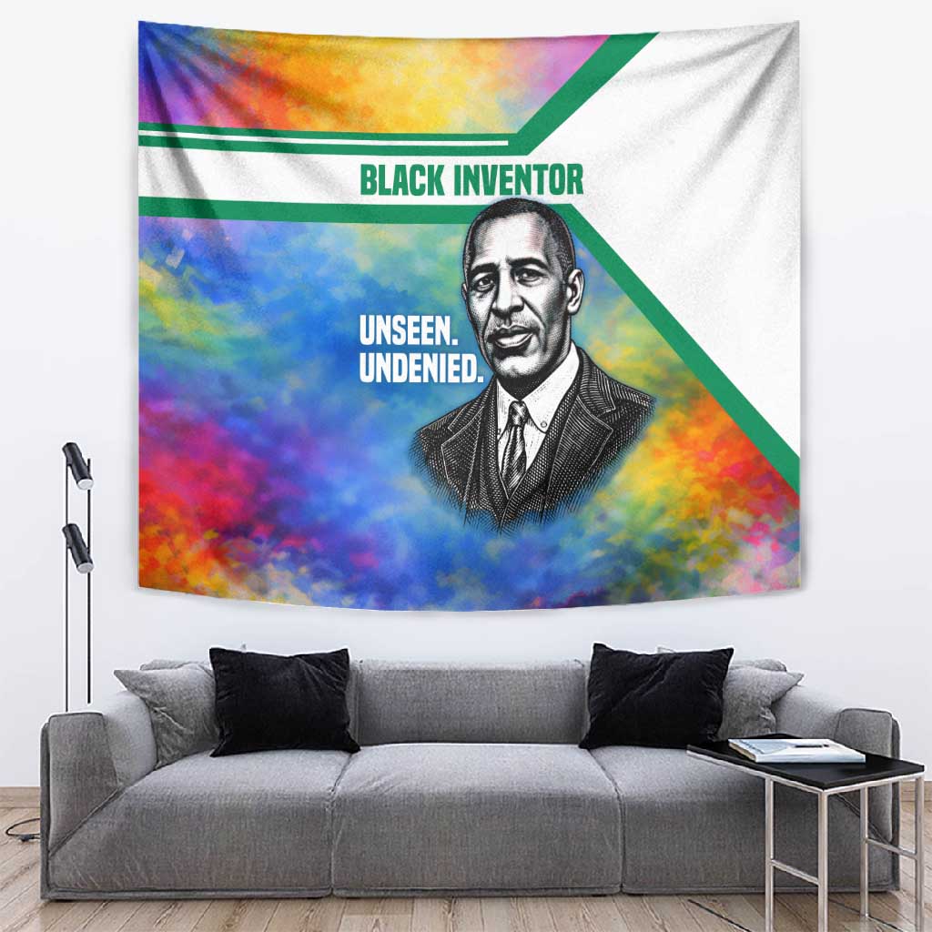 Garrett Morgan Tapestry with Real Impact Quote, Black Inventor Portrait and Vibrant Watercolor - Wonder Print Shop