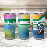 Garrett Morgan Tumbler Cup with Real Impact Quote, Black Inventor Portrait and Vibrant Watercolor - Wonder Print Shop