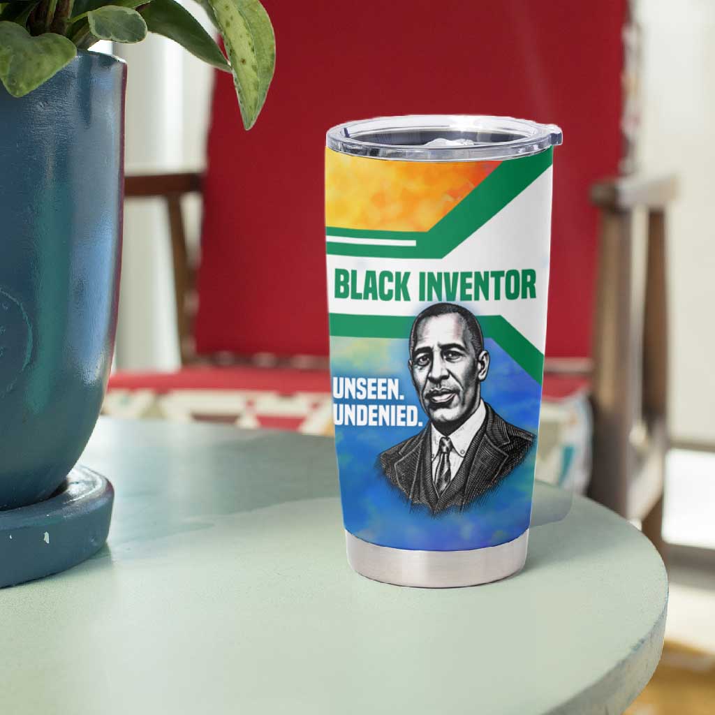 Garrett Morgan Tumbler Cup with Real Impact Quote, Black Inventor Portrait and Vibrant Watercolor - Wonder Print Shop
