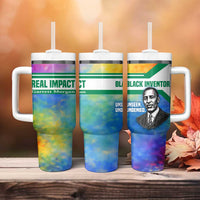 Garrett Morgan Tumbler With Handle with Real Impact Quote, Black Inventor Portrait and Vibrant Watercolor - Wonder Print Shop
