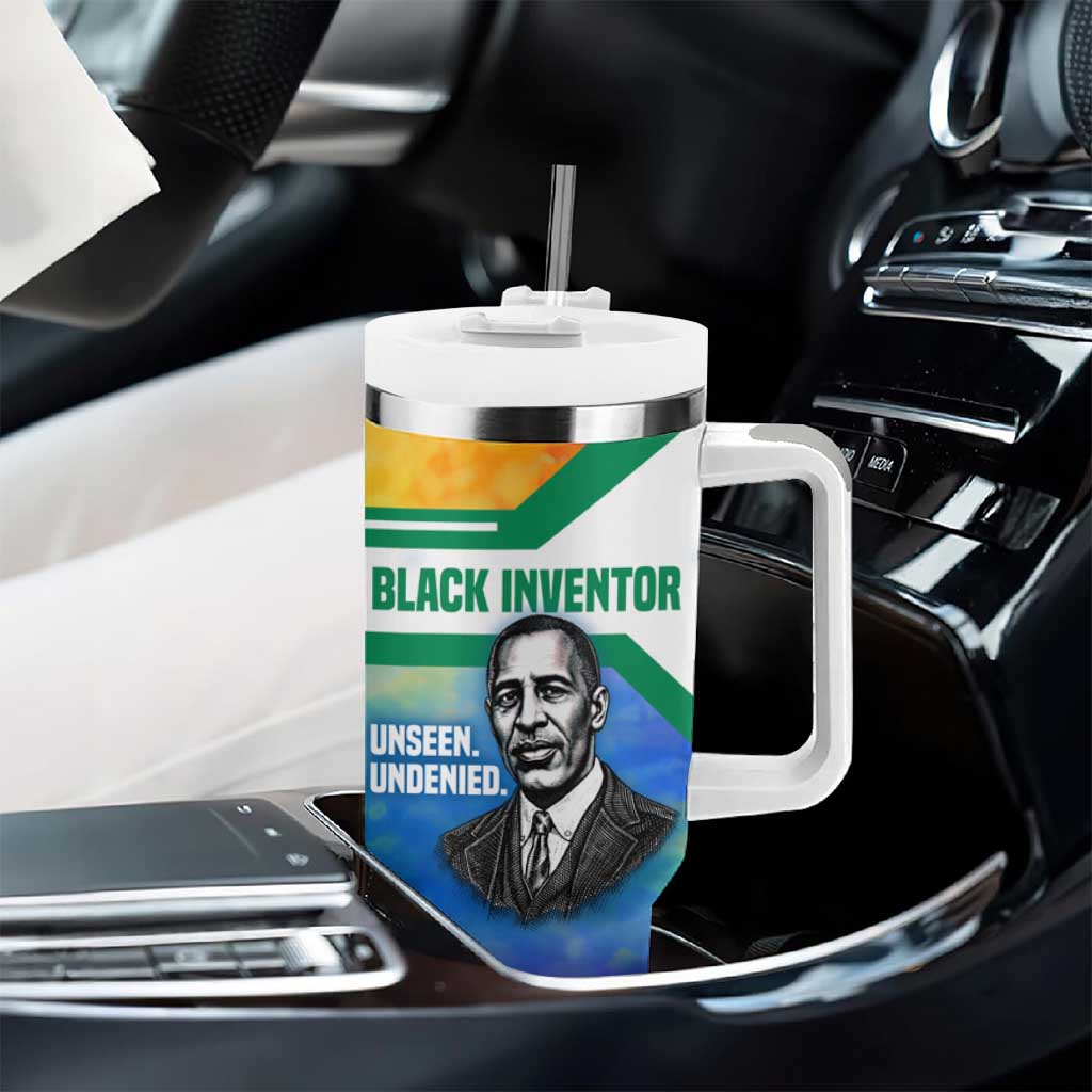 Garrett Morgan Tumbler With Handle with Real Impact Quote, Black Inventor Portrait and Vibrant Watercolor - Wonder Print Shop