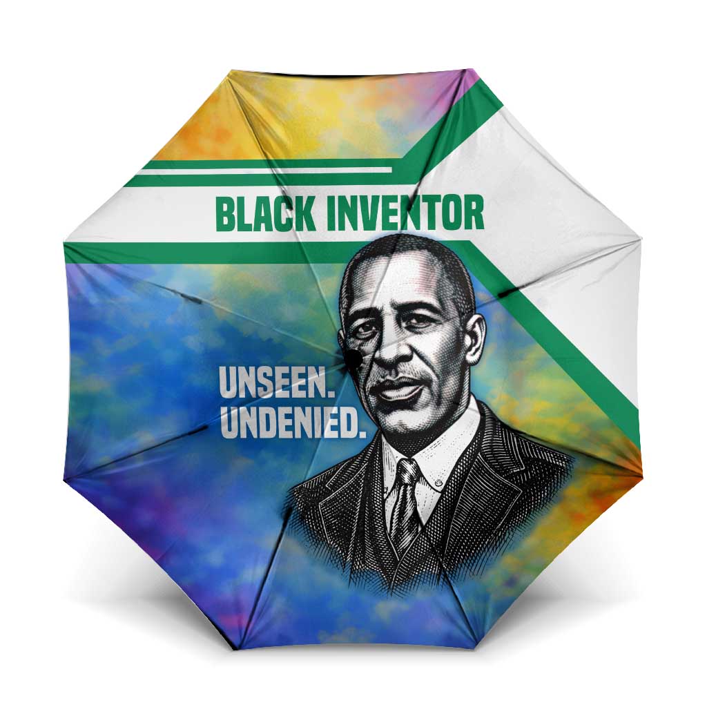 Garrett Morgan Umbrella with Real Impact Quote, Black Inventor Portrait and Vibrant Watercolor - Wonder Print Shop