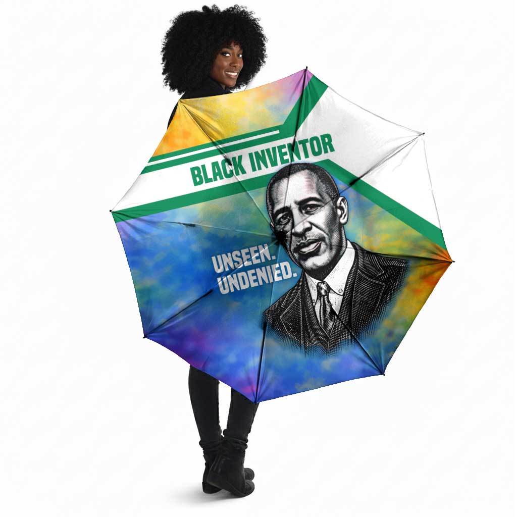 Garrett Morgan Umbrella with Real Impact Quote, Black Inventor Portrait and Vibrant Watercolor - Wonder Print Shop