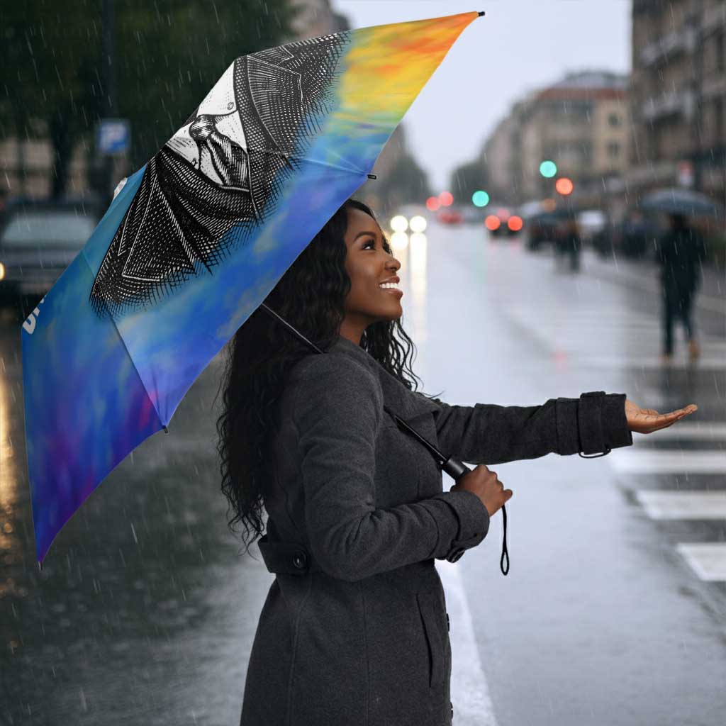 Garrett Morgan Umbrella with Real Impact Quote, Black Inventor Portrait and Vibrant Watercolor - Wonder Print Shop