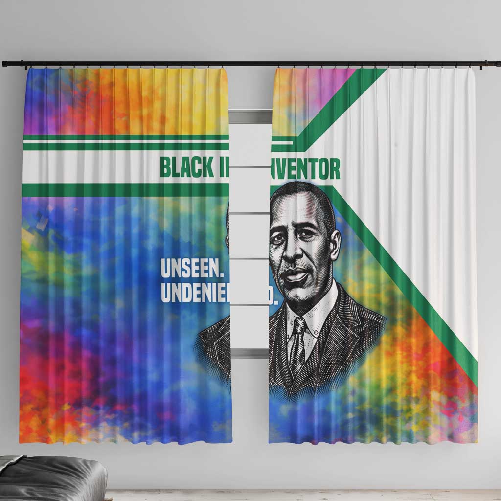 Garrett Morgan Window Curtain with Real Impact Quote, Black Inventor Portrait and Vibrant Watercolor - Wonder Print Shop