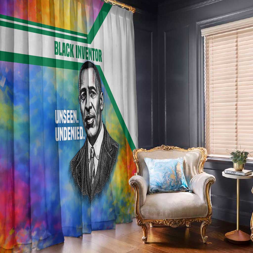 Garrett Morgan Window Curtain with Real Impact Quote, Black Inventor Portrait and Vibrant Watercolor - Wonder Print Shop