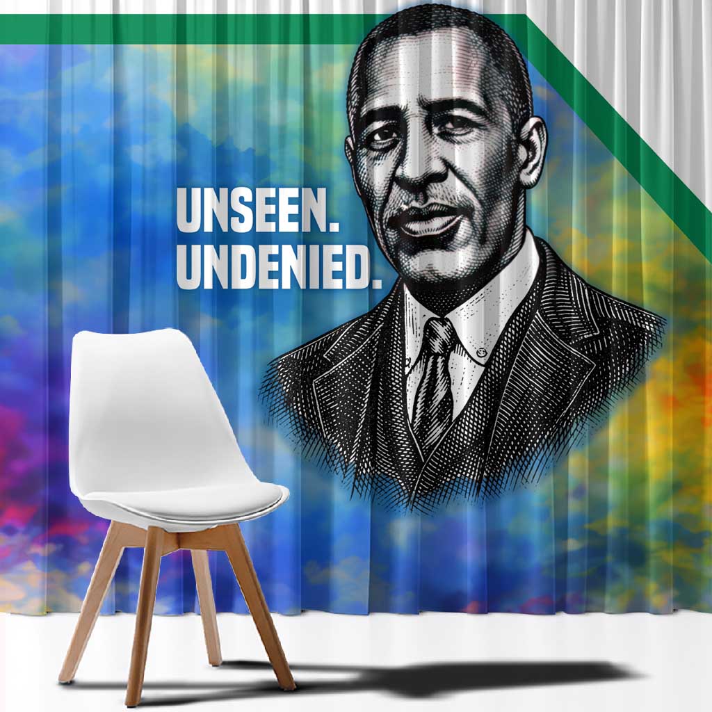 Garrett Morgan Window Curtain with Real Impact Quote, Black Inventor Portrait and Vibrant Watercolor - Wonder Print Shop