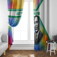 Garrett Morgan Window Curtain with Real Impact Quote, Black Inventor Portrait and Vibrant Watercolor - Wonder Print Shop