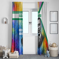 Garrett Morgan Window Curtain with Real Impact Quote, Black Inventor Portrait and Vibrant Watercolor - Wonder Print Shop