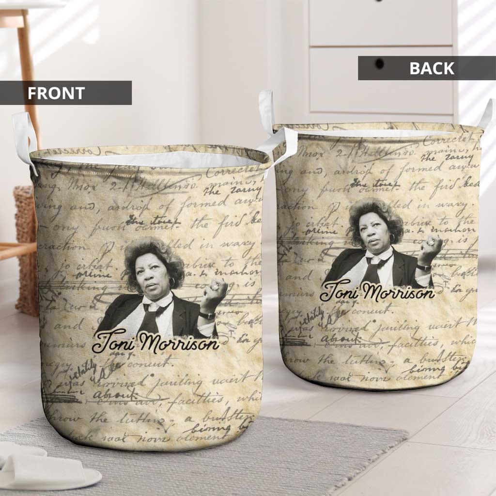 Toni Morrison Laundry Basket Handwritten Manuscript Powerful Portrait with Feather Pen Quote - Wonder Print Shop