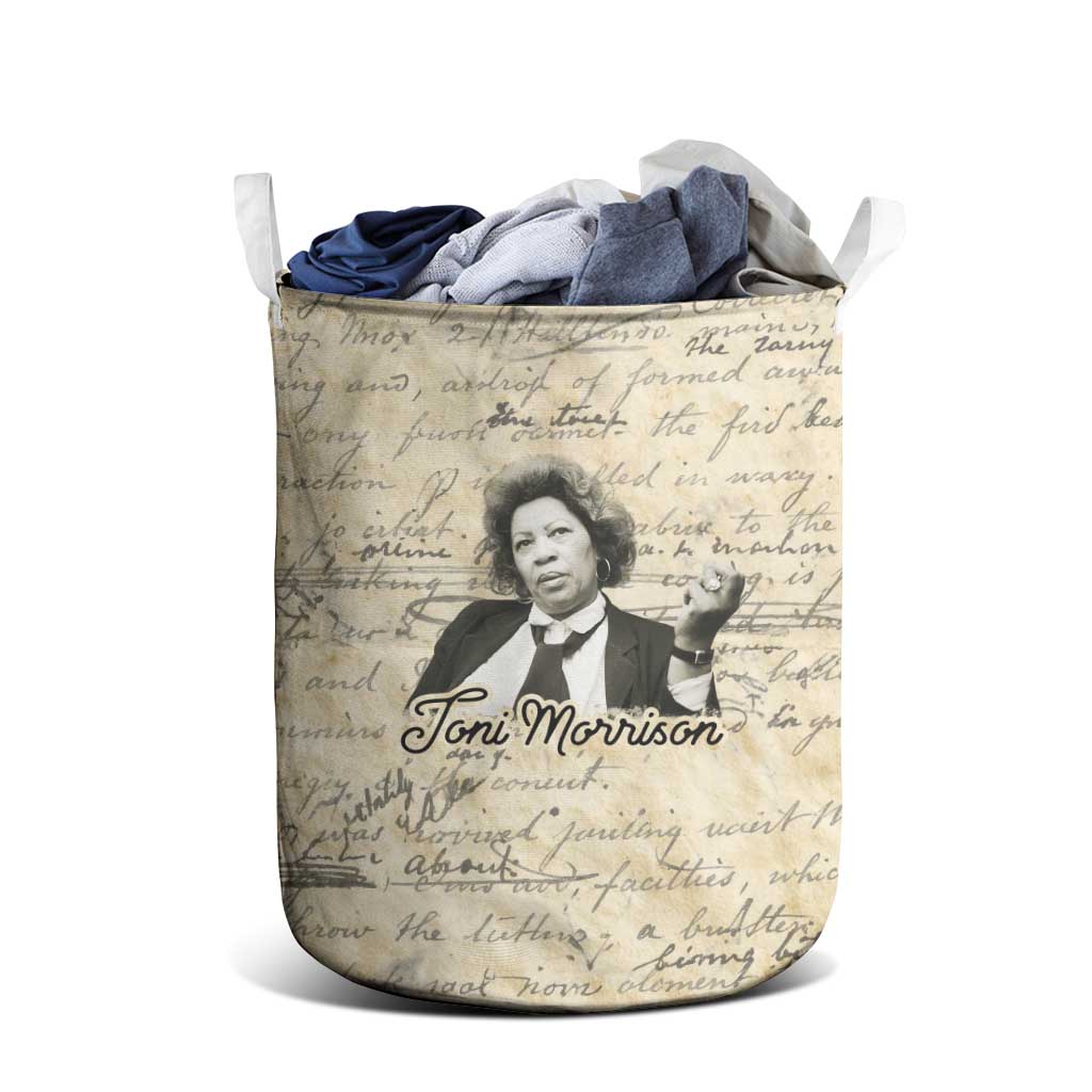 Toni Morrison Laundry Basket Handwritten Manuscript Powerful Portrait with Feather Pen Quote - Wonder Print Shop