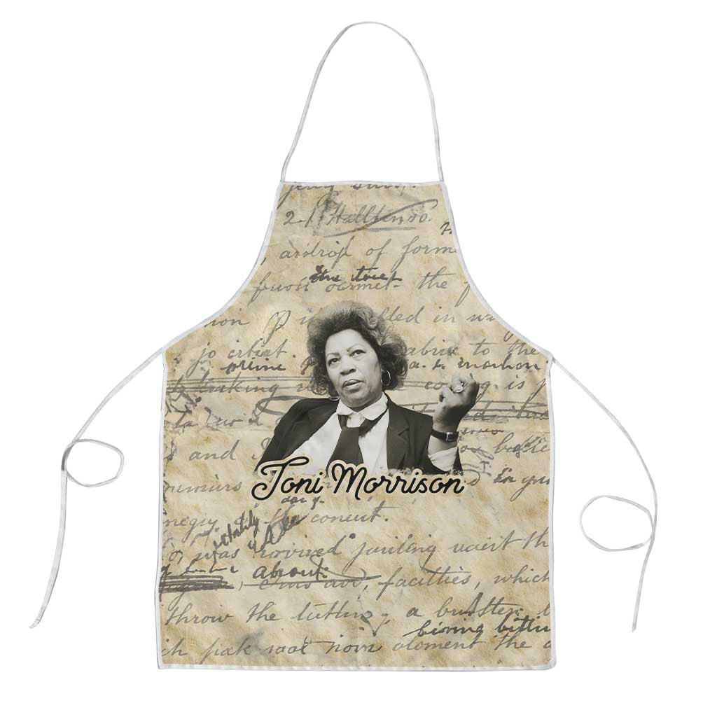 Toni Morrison Apron Handwritten Manuscript Powerful Portrait with Feather Pen Quote - Wonder Print Shop