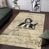 Toni Morrison Area Rug Handwritten Manuscript Powerful Portrait with Feather Pen Quote - Wonder Print Shop