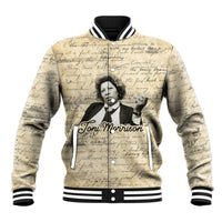 Toni Morrison Baseball Jacket Handwritten Manuscript Powerful Portrait with Feather Pen Quote - Wonder Print Shop
